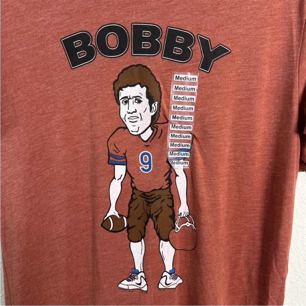NWT Bobby Boucher Adam Sadler Beautiful Demise Burnt Orange T-Shirt Men’s Med - Picture 2 of 9